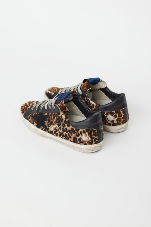 Golden Goose Brown & Black Textured Print Superstar Sneaker