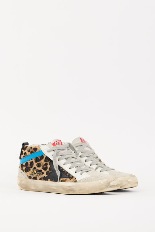Golden Goose Brown & Grey Hair & Suede Mid Star Sneaker