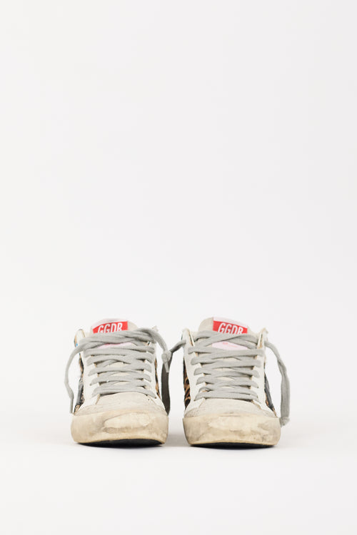 Golden Goose Brown & Grey Hair & Suede Mid Star Sneaker