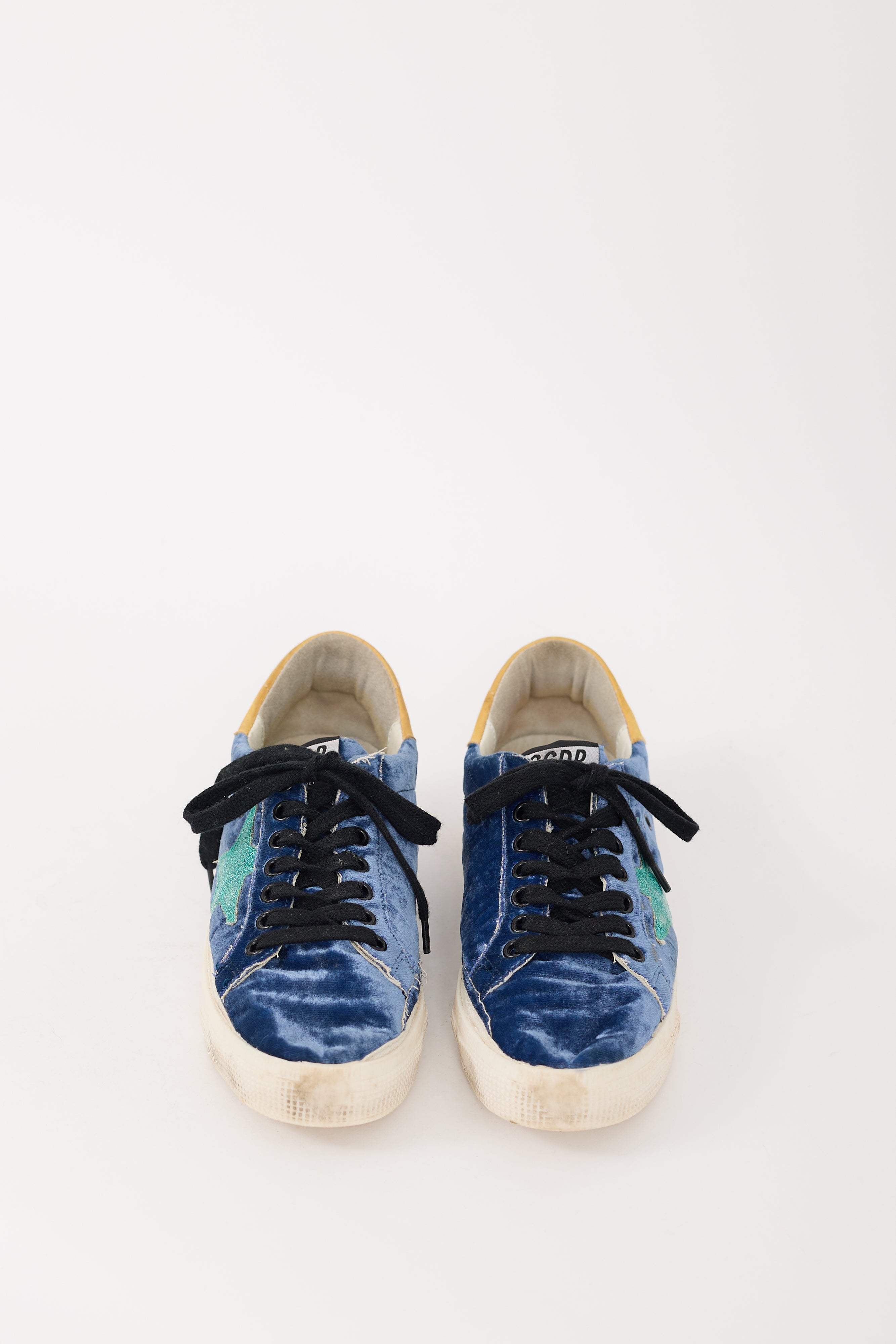 Golden Goose Navy & Multicolour Velvet May Sneaker