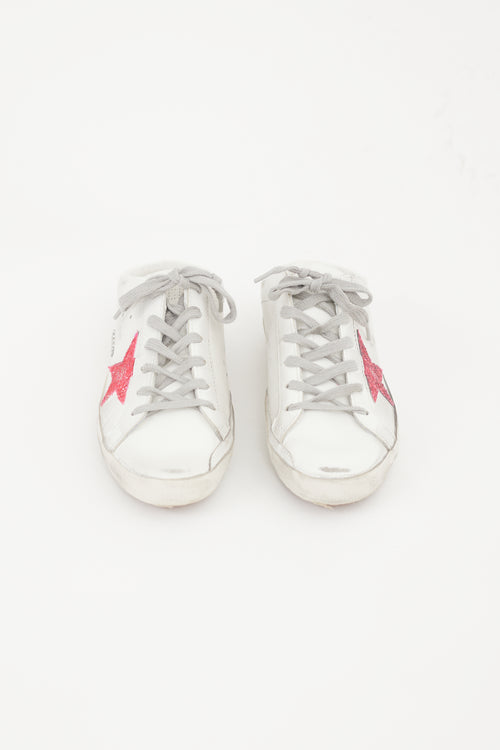 Golden Goose White & Pink Leather Sabot Sneaker Mule