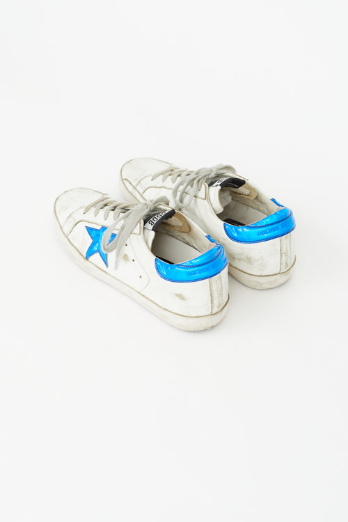Golden Goose White & Blue Vinyl Superstar Sneaker