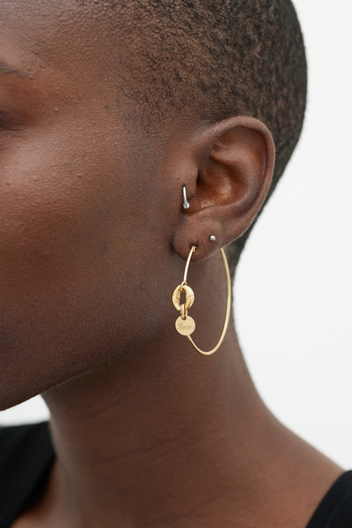 Gucci 18K Gold Bamboo Hoop Earrings