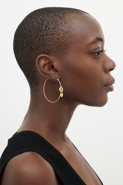 Gucci 18K Gold Bamboo Hoop Earrings