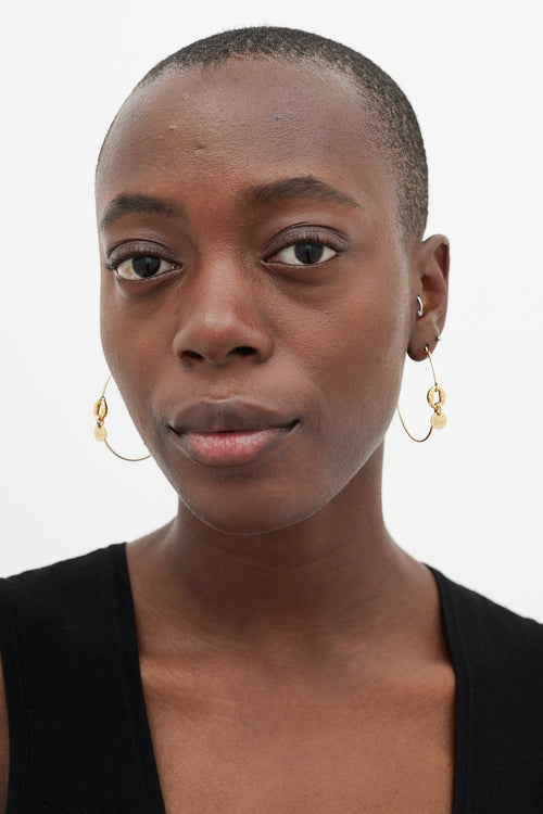 Gucci 18K Gold Bamboo Hoop Earrings