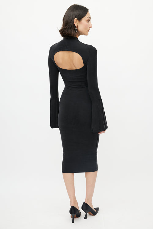 Gucci 1990's Black Mockneck Cut Out Dress