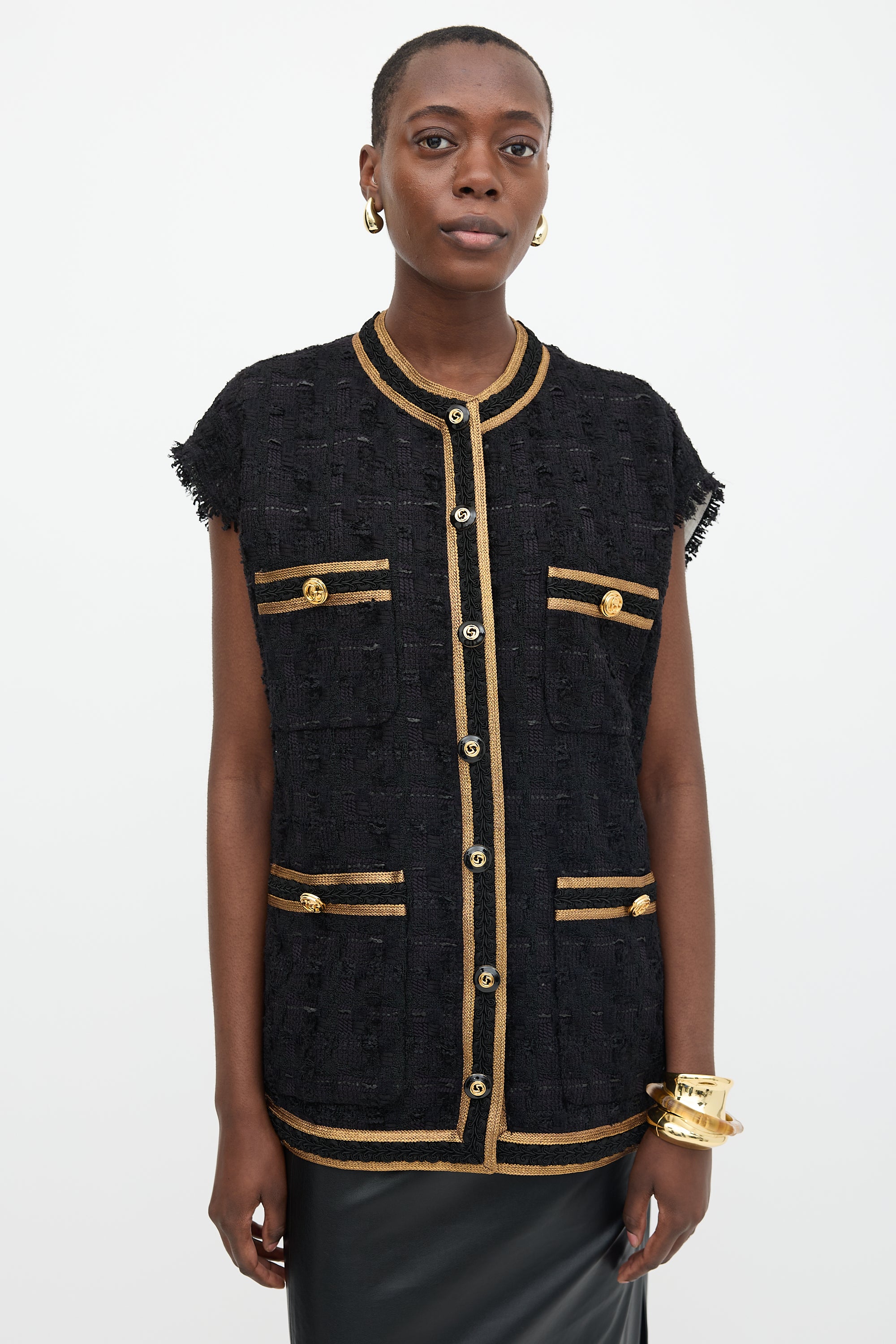 Gucci 2018 Tweed Embroidered Vest