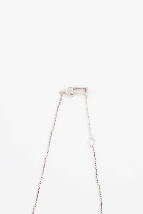 Gucci Sterling Silver Heart Logo Necklace