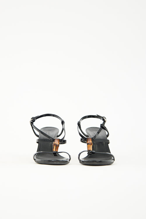 Gucci Leather & Bamboo Sandal