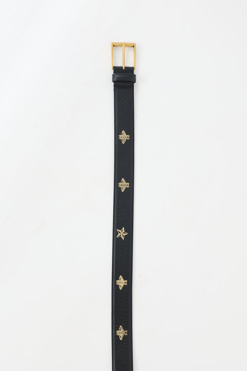 Gucci Leather Star & Bee Belt