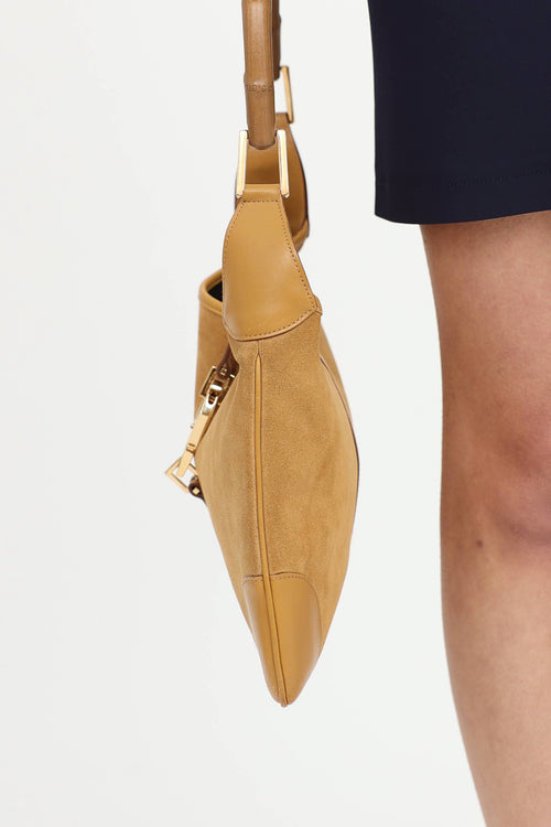 Suede Bamboo Jackie Bag