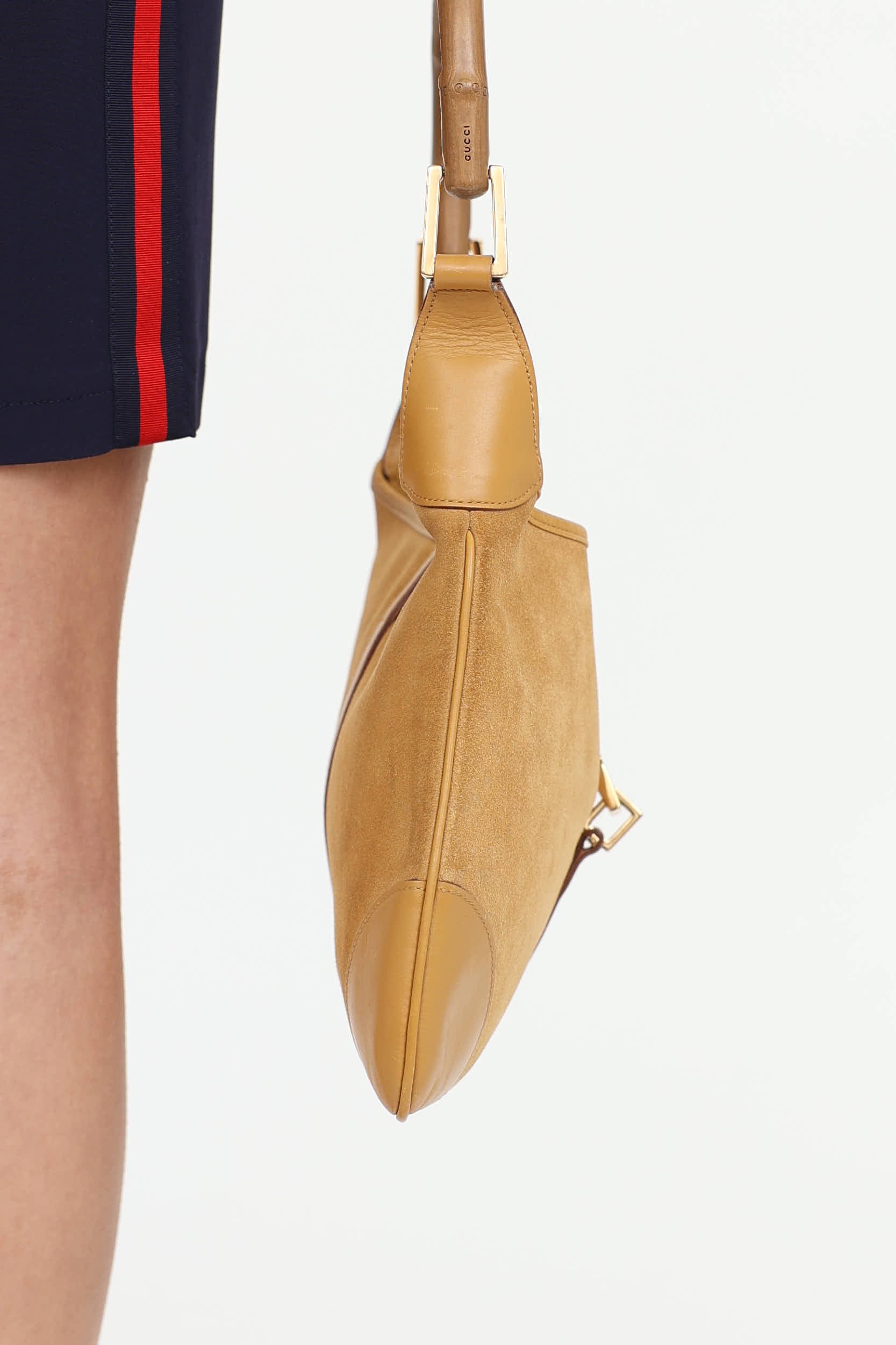 Suede Bamboo Jackie Bag