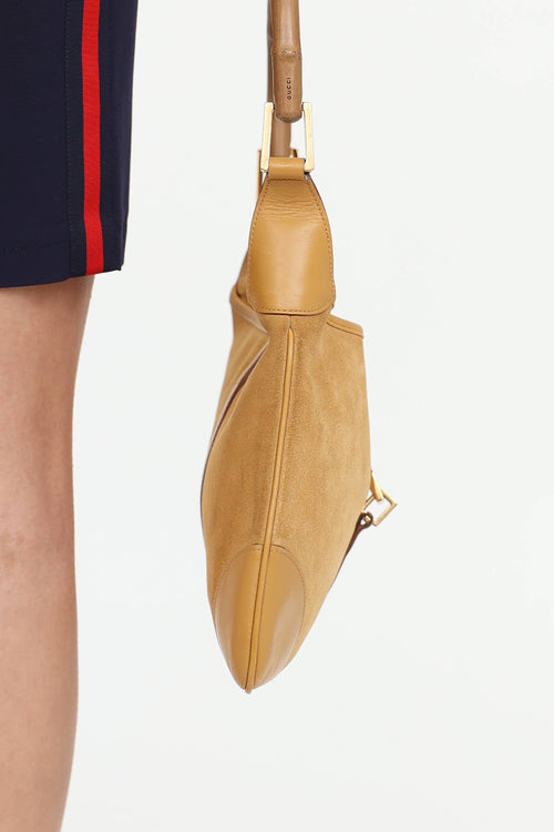 Suede Bamboo Jackie Bag