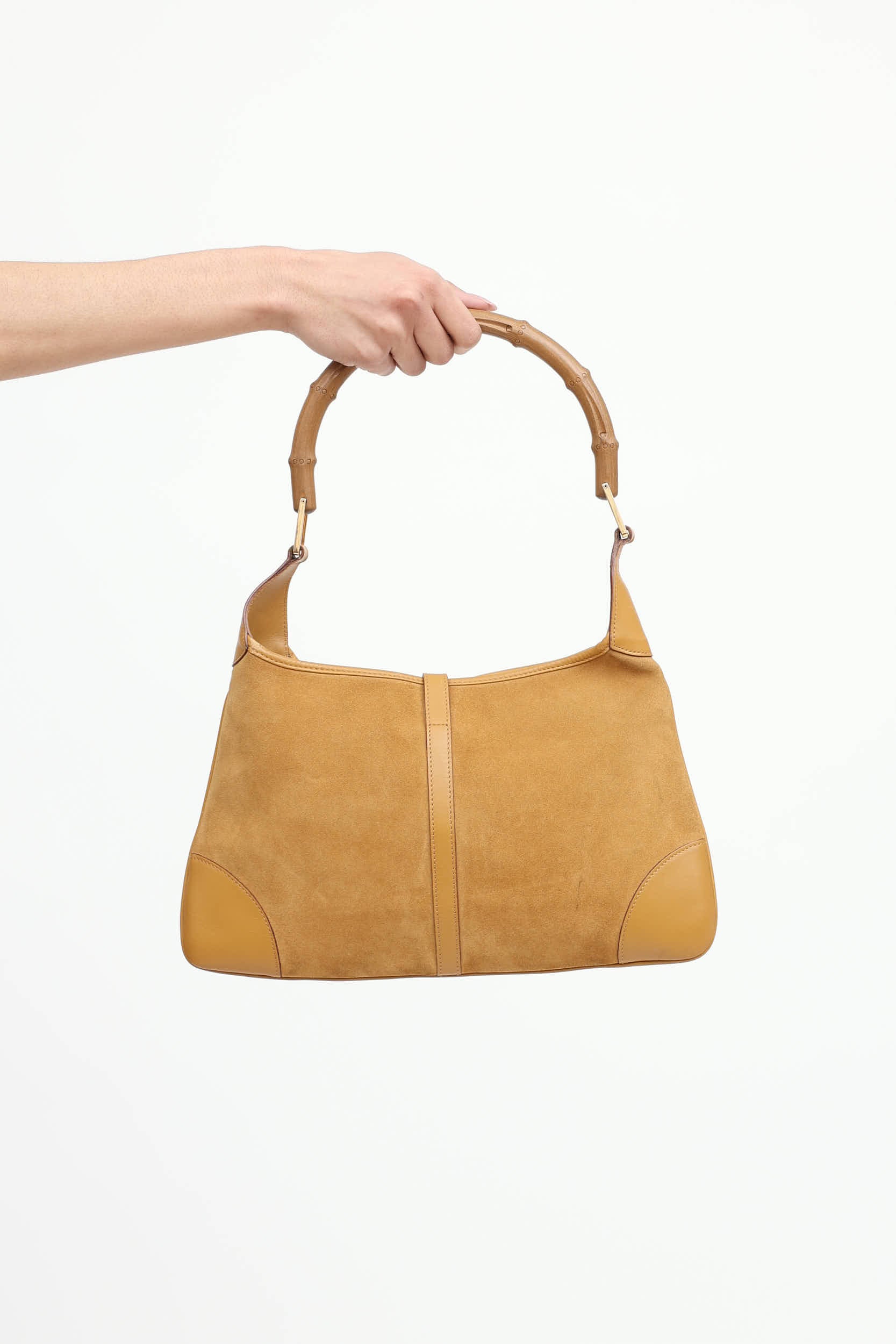 Suede Bamboo Jackie Bag