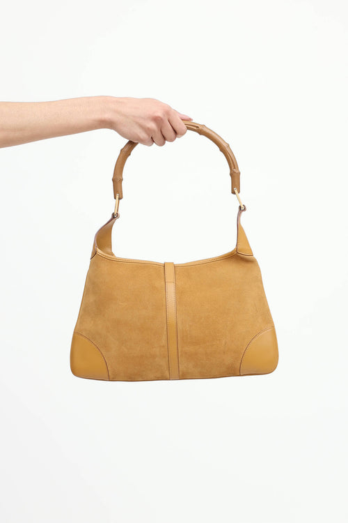 Suede Bamboo Jackie Bag