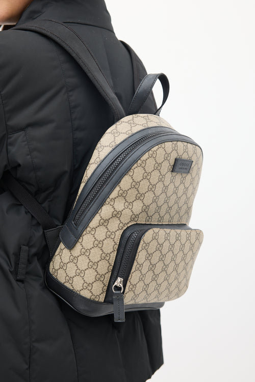 Gucci Beige & Black Monogram Backpack