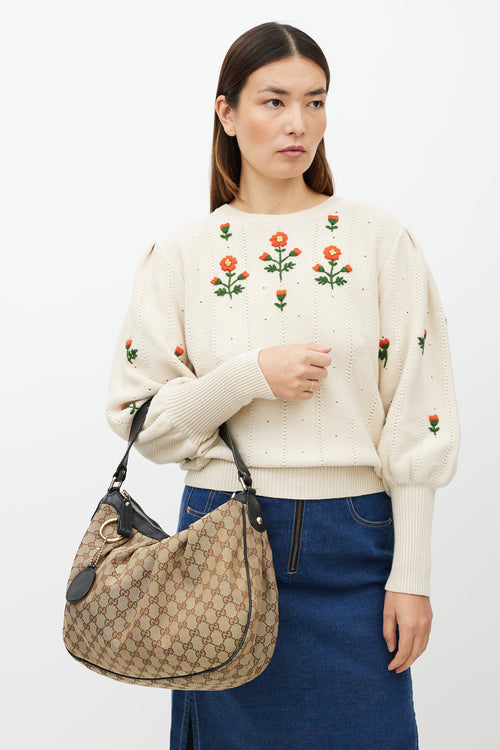 Gucci Brown & Black Sukey Monogram Bag