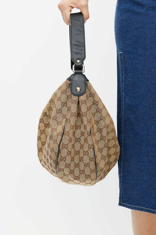 Gucci Brown & Black Sukey Monogram Bag
