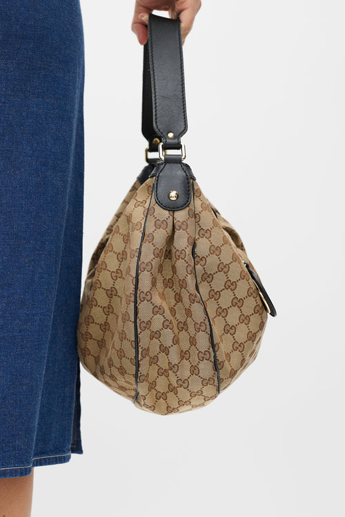 Gucci Brown & Black Sukey Monogram Bag