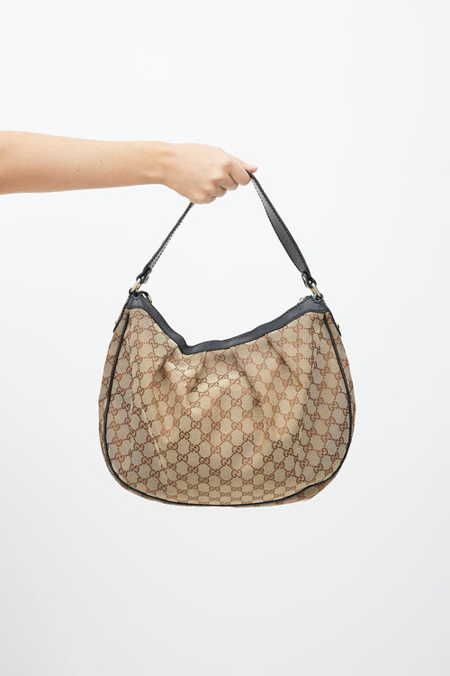 Gucci Brown & Black Sukey Monogram Bag