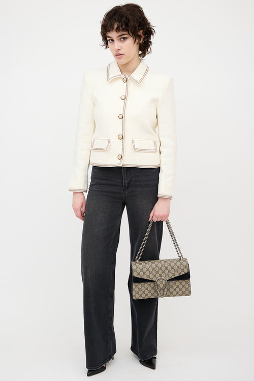 Gucci Leather Dionysus GG Supreme Monogram Bag