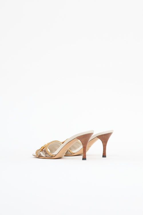 Gucci Monogram Whipstitch Mule