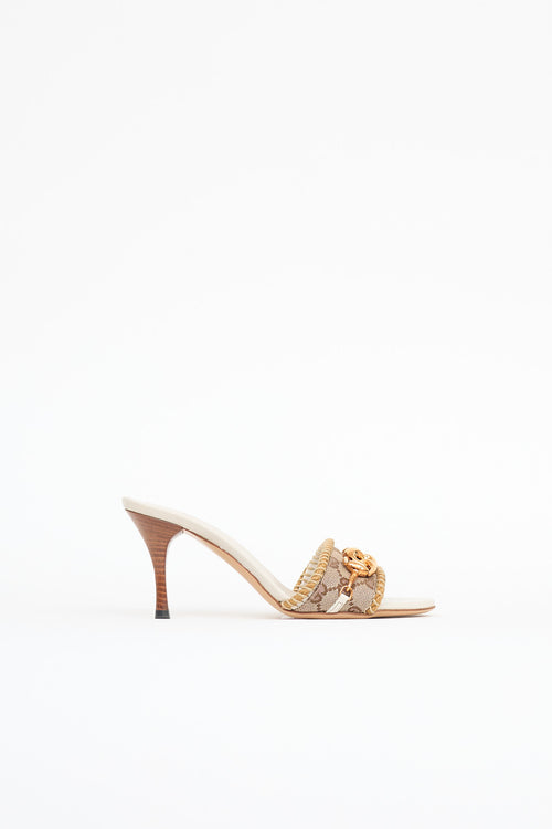 Gucci Monogram Whipstitch Mule
