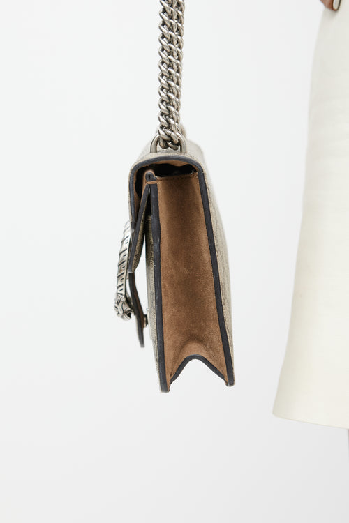Gucci Brown & Silver Dionysus Monogram Bag