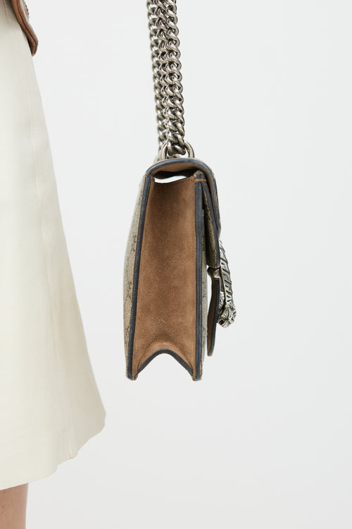 Gucci Brown & Silver Dionysus Monogram Bag