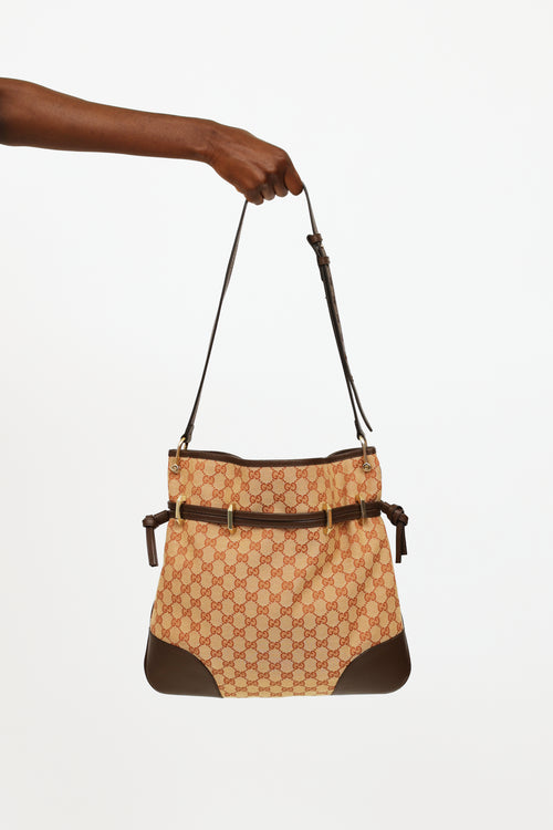 Gucci 2020 Beige & Brown Horsebit 1955 Messenger Bag