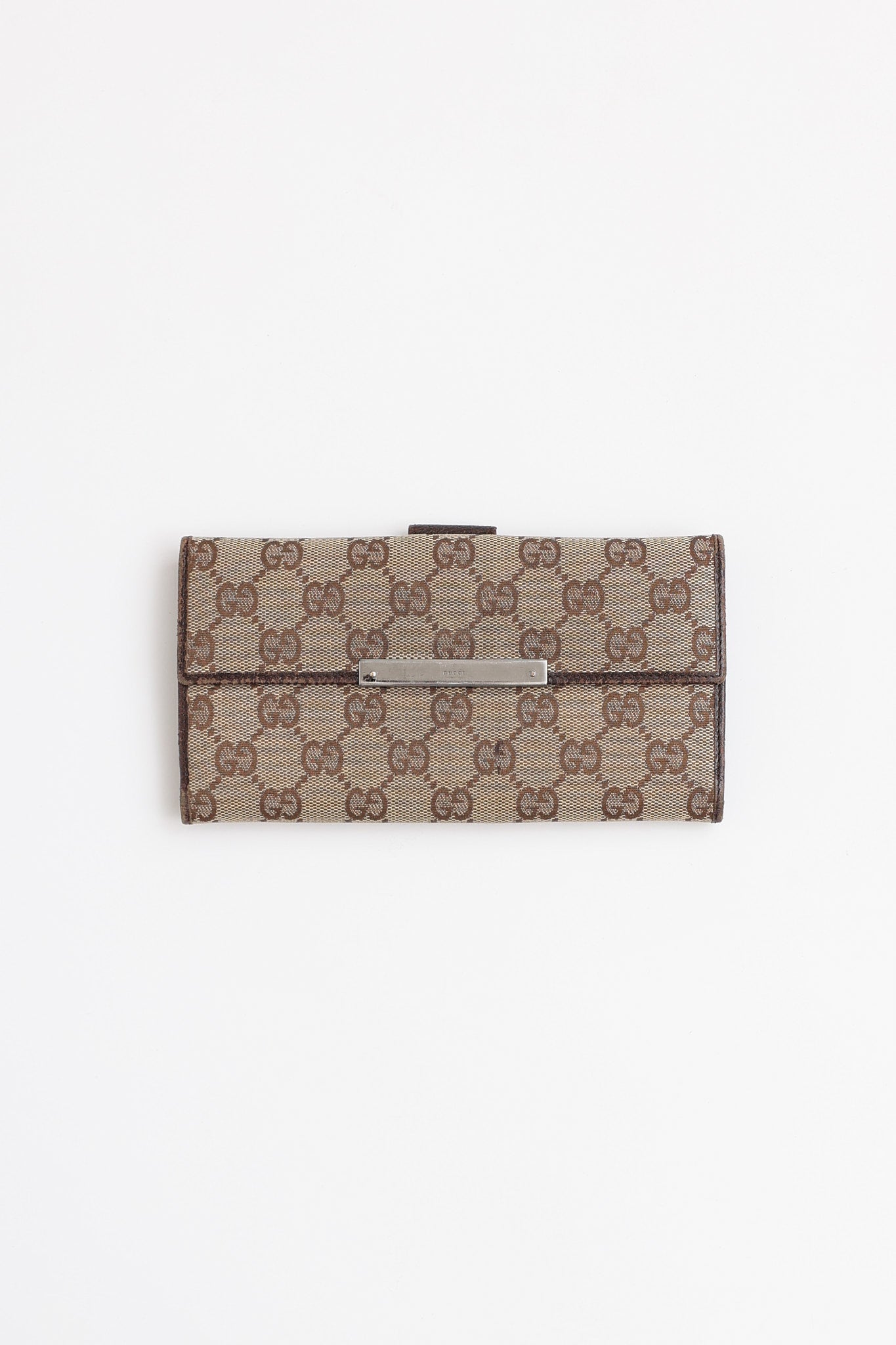 Gucci Monogram Canvas Long Bi-Fold Wallet
