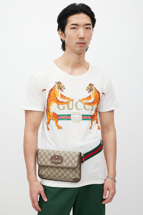 Gucci Brown & Multicolour Monogram Belt Bag