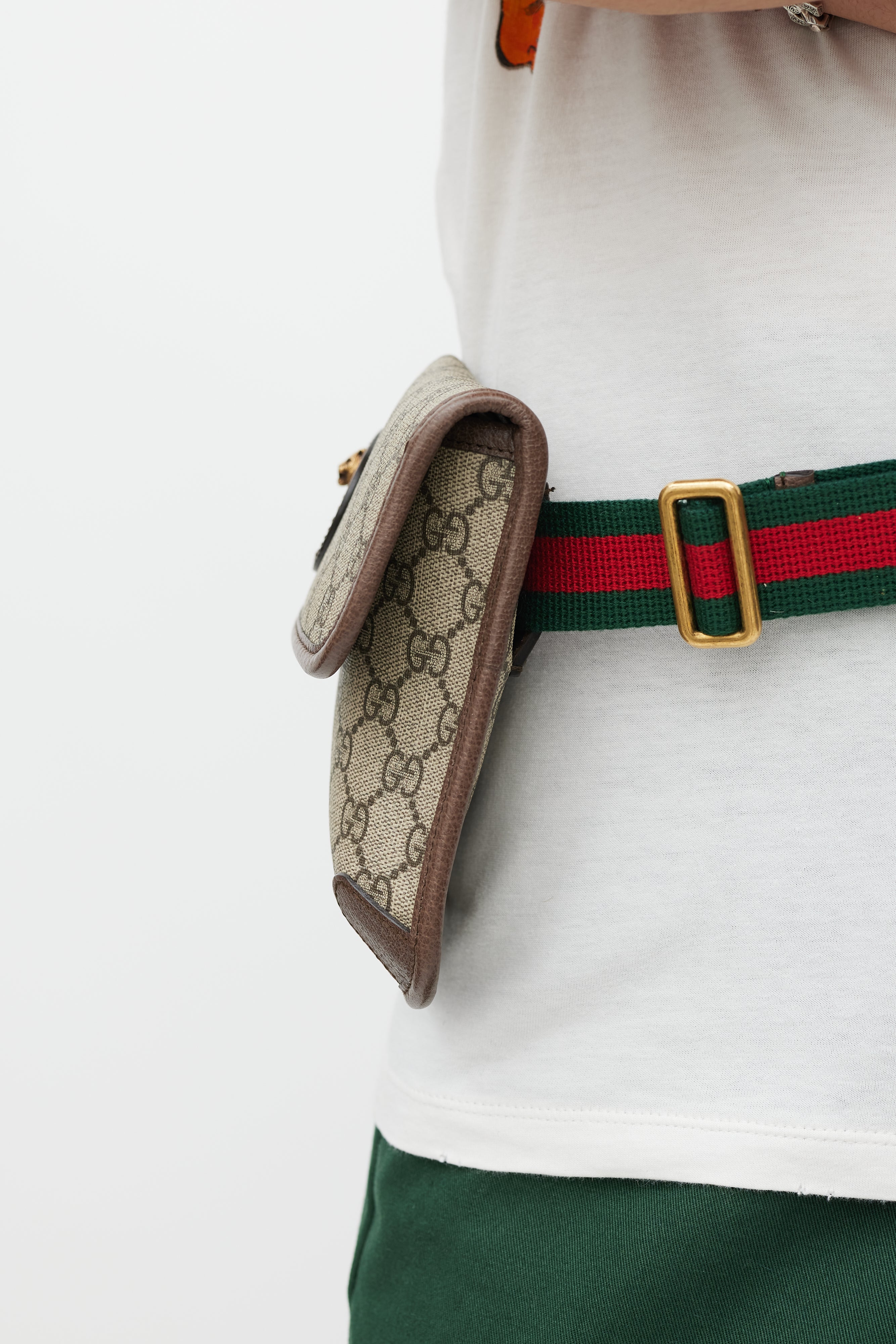 Gucci Brown & Multicolour Monogram Belt Bag