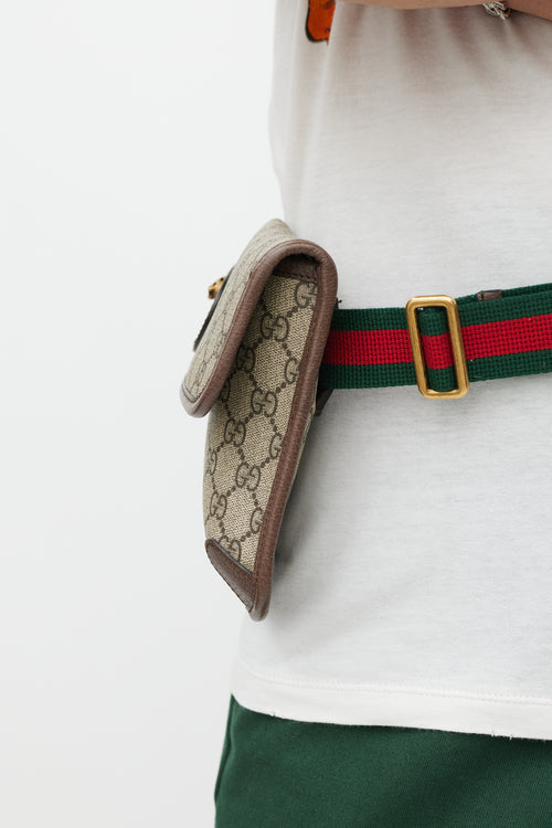 Gucci Brown & Multicolour Monogram Belt Bag