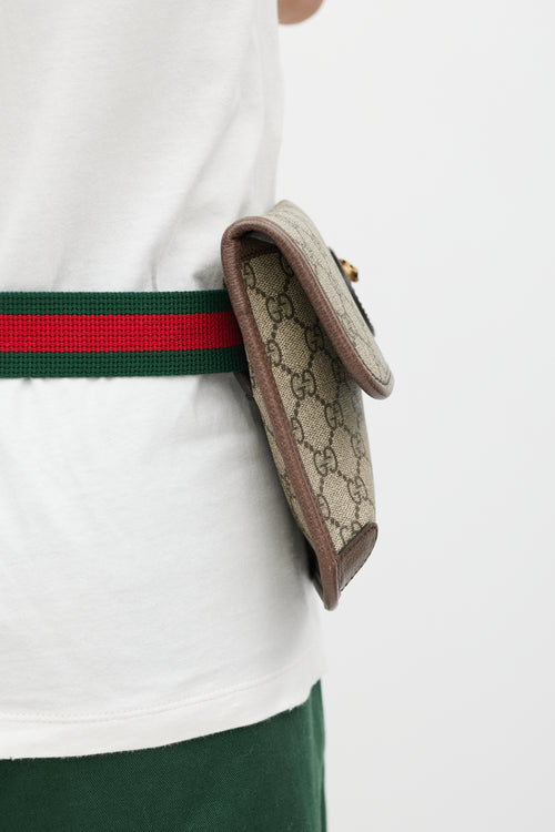 Gucci Brown & Multicolour Monogram Belt Bag