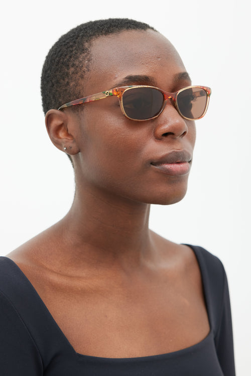 Gucci Beige & Multicolour GG 3699/N Rounded Sunglasses