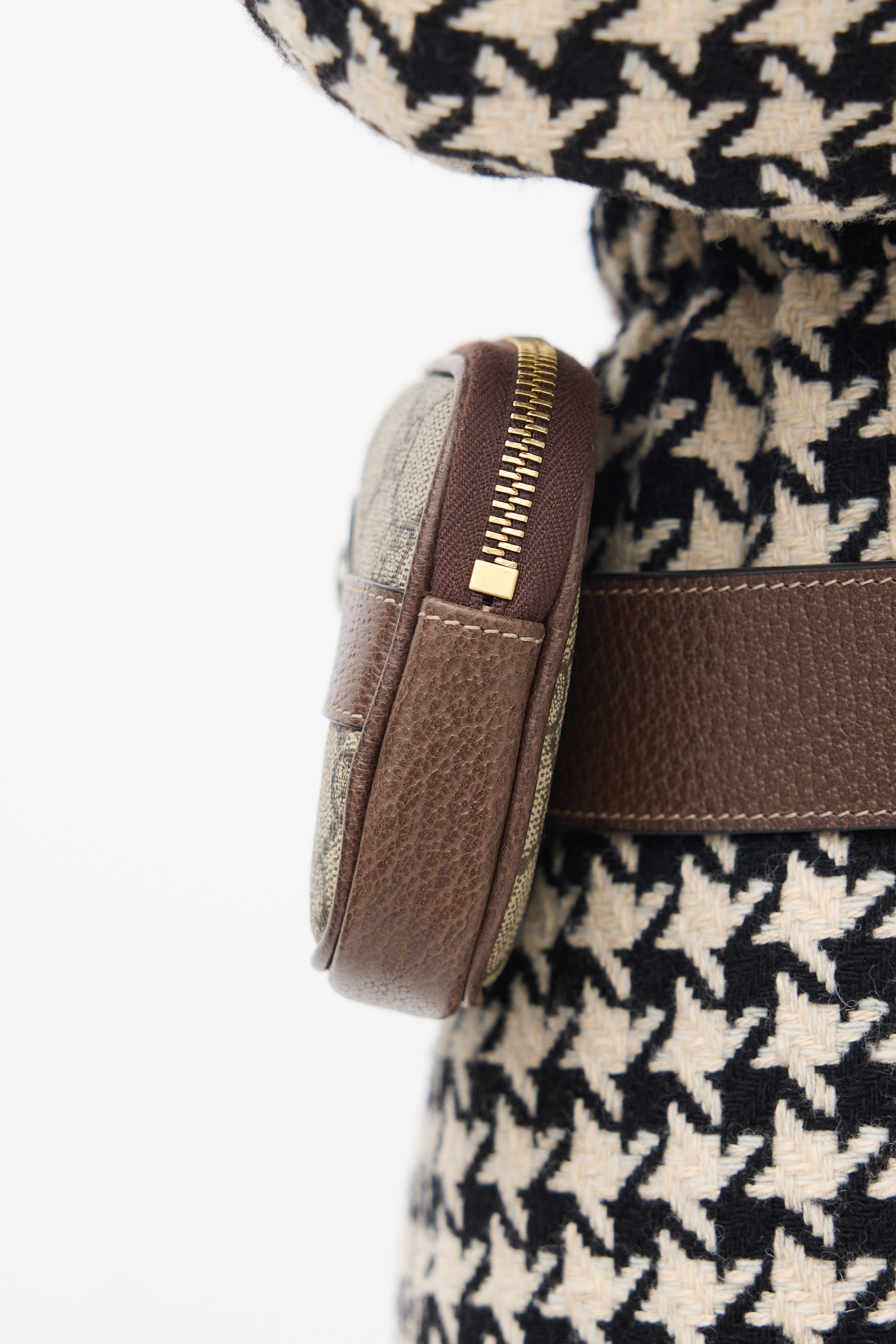 Gucci Beige & Multicolour Monogram Ophidia Belt Bag