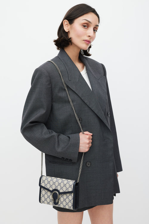 Gucci Beige & Navy Dionysus Monogram Bag