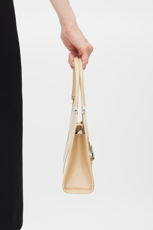 Gucci Beige & Silver Leather Spazzolato Jackie Bag