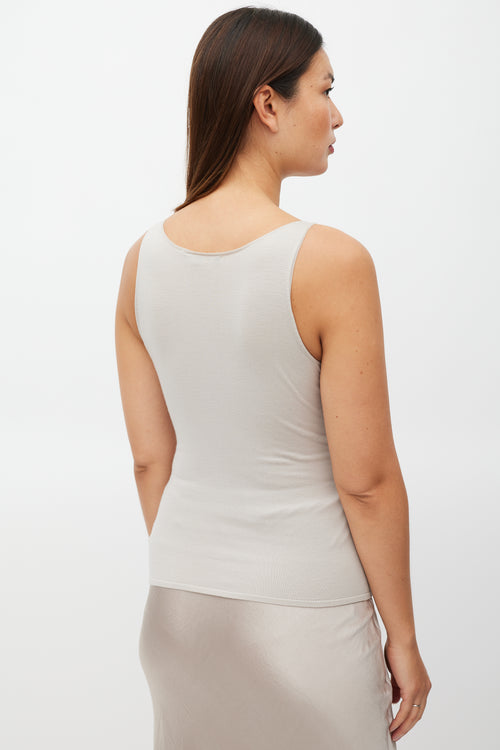 Gucci Beige Wool Hardware Tank & Cardigan Set