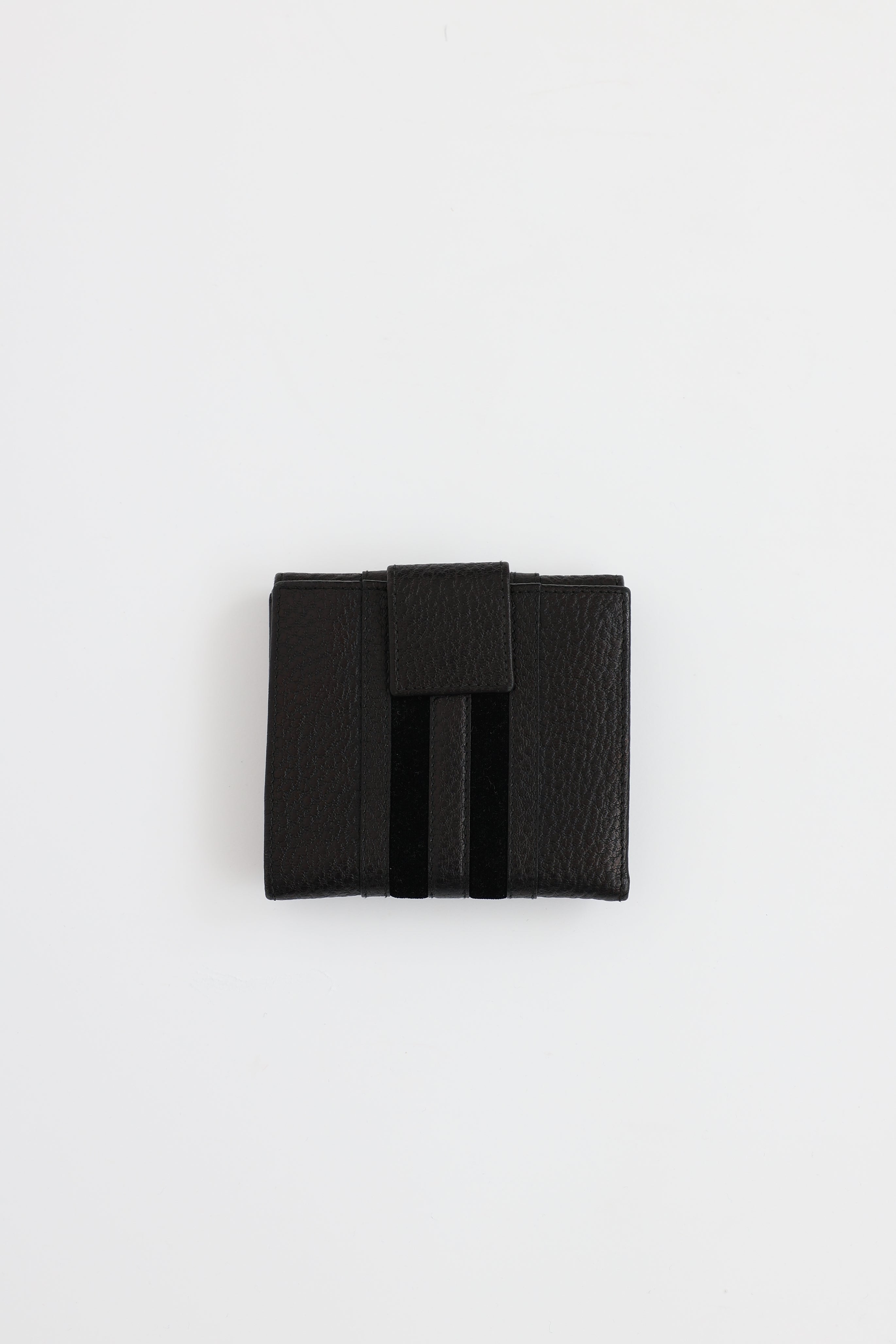 Pebbled Leather and Velvet Bifold Wallet