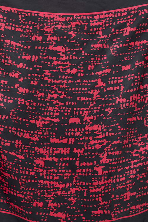 Gucci Black & Fuchsia Printed Silk Scarf