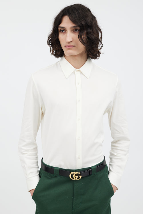 Gucci Black & Gold Double G Belt
