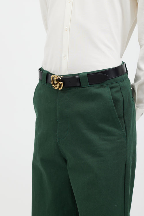 Gucci Black & Gold Double G Belt