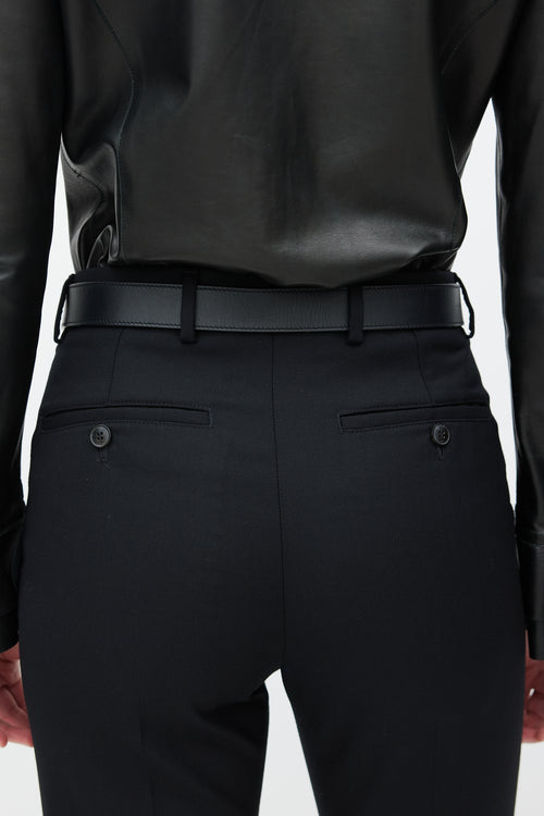Gucci Black & Gold Leather Marmont Belt