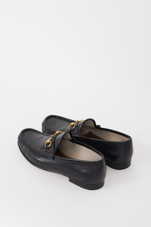 Gucci Black & Gold Hardware Leather Loafer