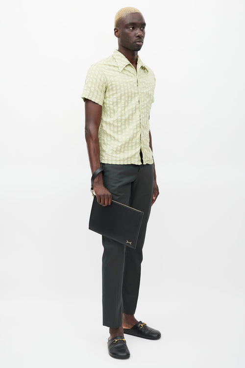 Gucci Black & Gold Horsebit Leather Clutch