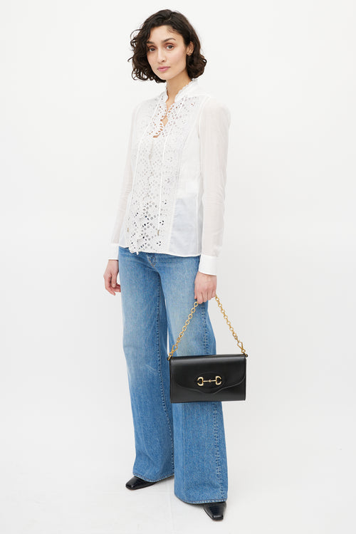 Gucci Black & Gold Patent Small 1955  Shoulder Bag