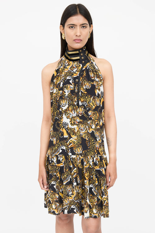 Gucci Silk Printed Halter Dress