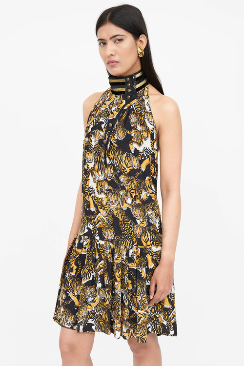 Gucci Silk Printed Halter Dress